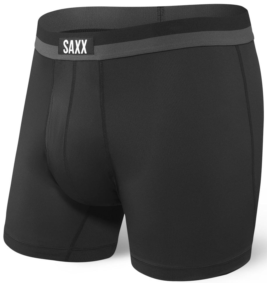 SAXX Sport Mesh Boxer Brief Fly Black/Graphite (2-Pack)
