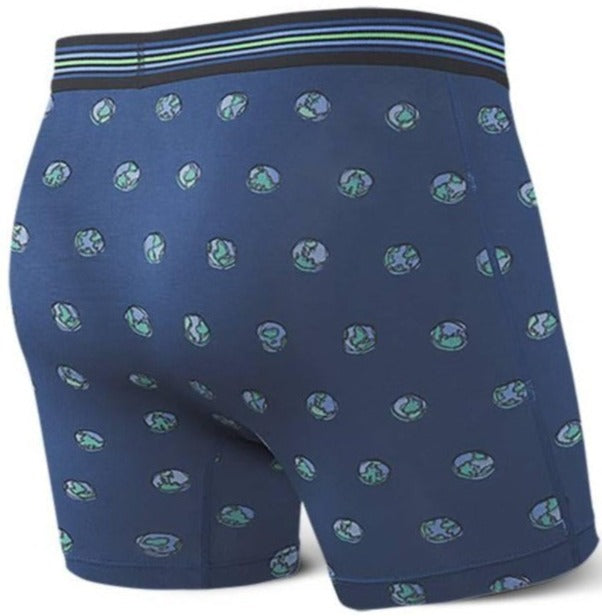 SAXX Ultra Boxer Brief Blue Earth Day Globe